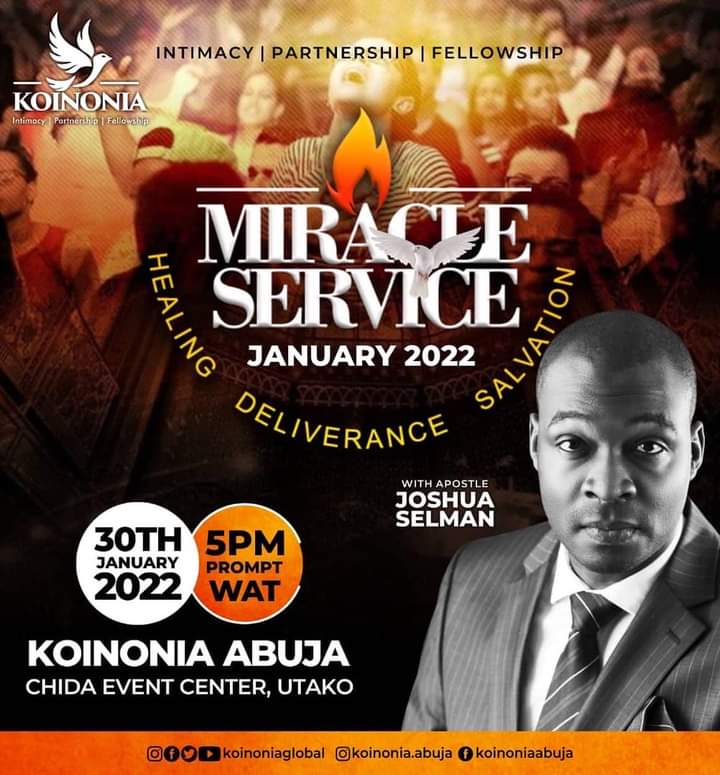 Koinonia Miracle Service 30th January 2022